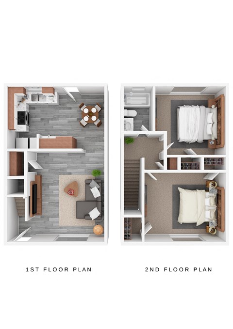 Floor plan for 2 beds, 1 bath, 775 sqft